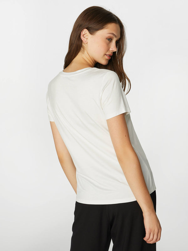 Faik Sönmez Minimalist Oversize V Yaka Kadın T-Shirt - Kısa Kol
