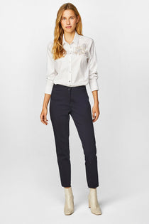 Faik Sönmez Kadın Slim Fit Normal Bel Dokuma Pamuklu Dar Paça Pantolon