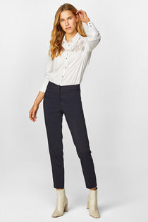 Faik Sönmez Kadın Slim Fit Normal Bel Dokuma Pamuklu Dar Paça Pantolon