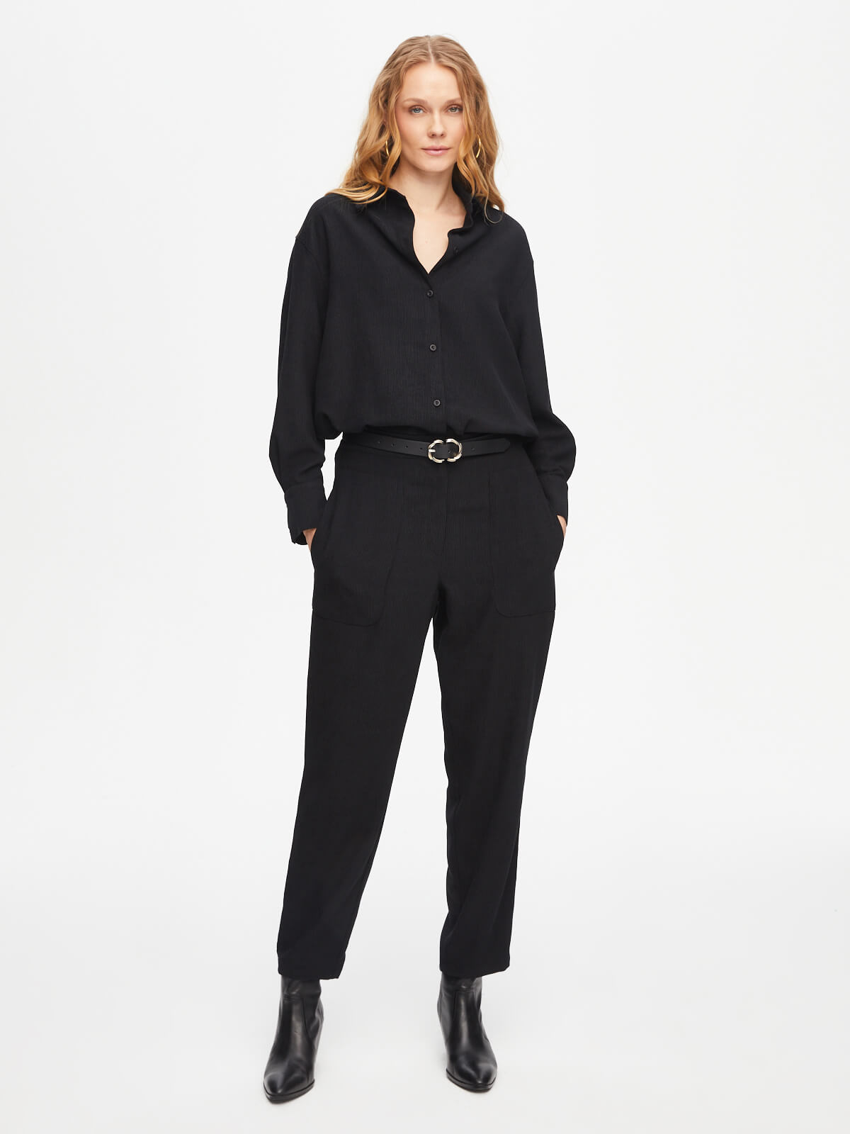Faik Sönmez Oversize Midi Kadın Pantolon - Minimalist Stil Translation missing: ar.content.product_image_secondary