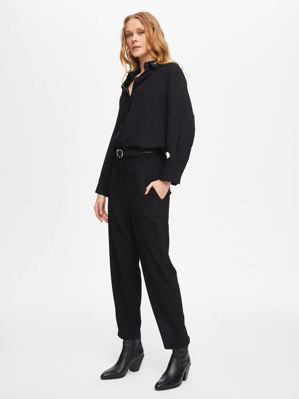 Faik Sönmez Oversize Midi Kadın Pantolon - Minimalist Stil