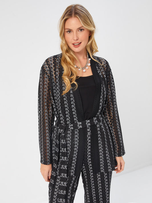 Faik Sönmez كيمونو متوسط ​​الطول كبير الحجم - خصر برباط - تصميم بسيط