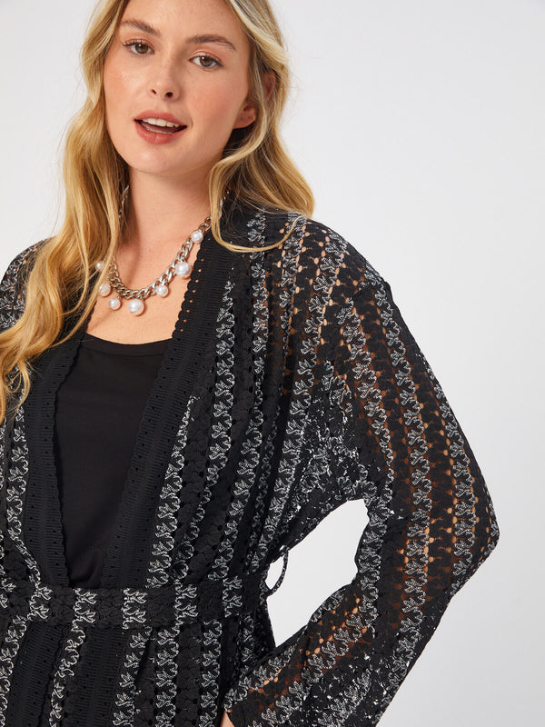Faik Sönmez Oversize Midi Kimono - Bağcıklı Bel - Minimal Tasarım