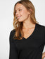 Faik Sönmez Oversize V Yaka 3/4 Kol Kadın Tişört - Rahat ve Şık