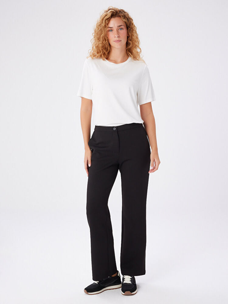 Faik Sönmez Relax Straight Fit Örme Pantolon