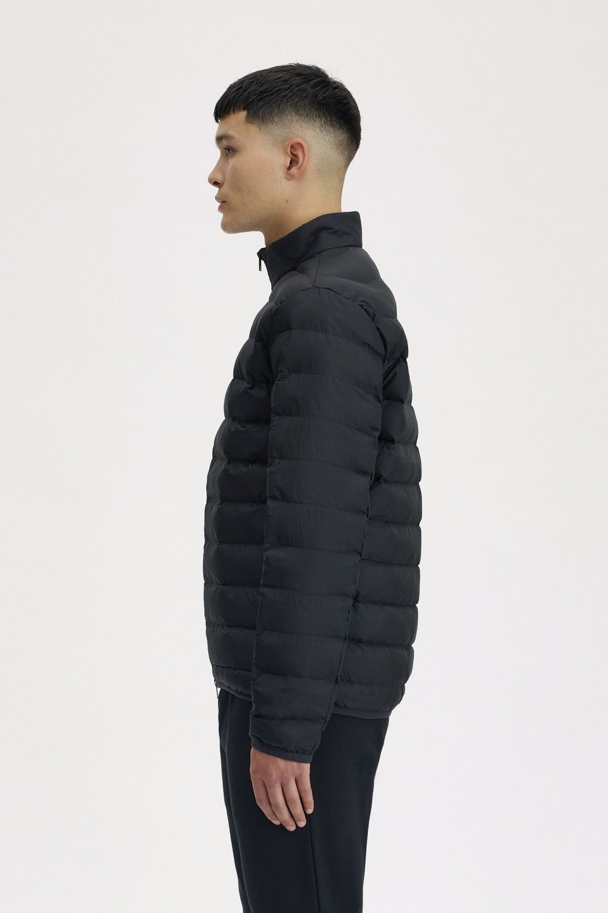 Fred Perry Erkek Dik Yaka Fermuarlı Şişme Mont Kışlık Dış Giyim