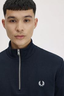 Fred Perry Erkek Dik Yaka Yarım Fermuarlı Ribanalı Manşetli Sweatshirt