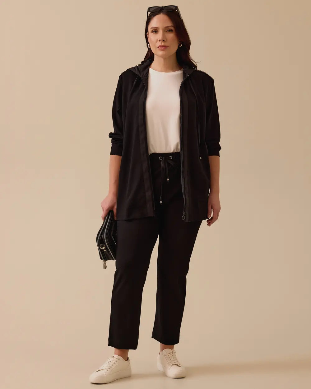 Gala-xi Kadın Oversize Kapüşonlu Minimalist Ceket - Günlük Kullanım
