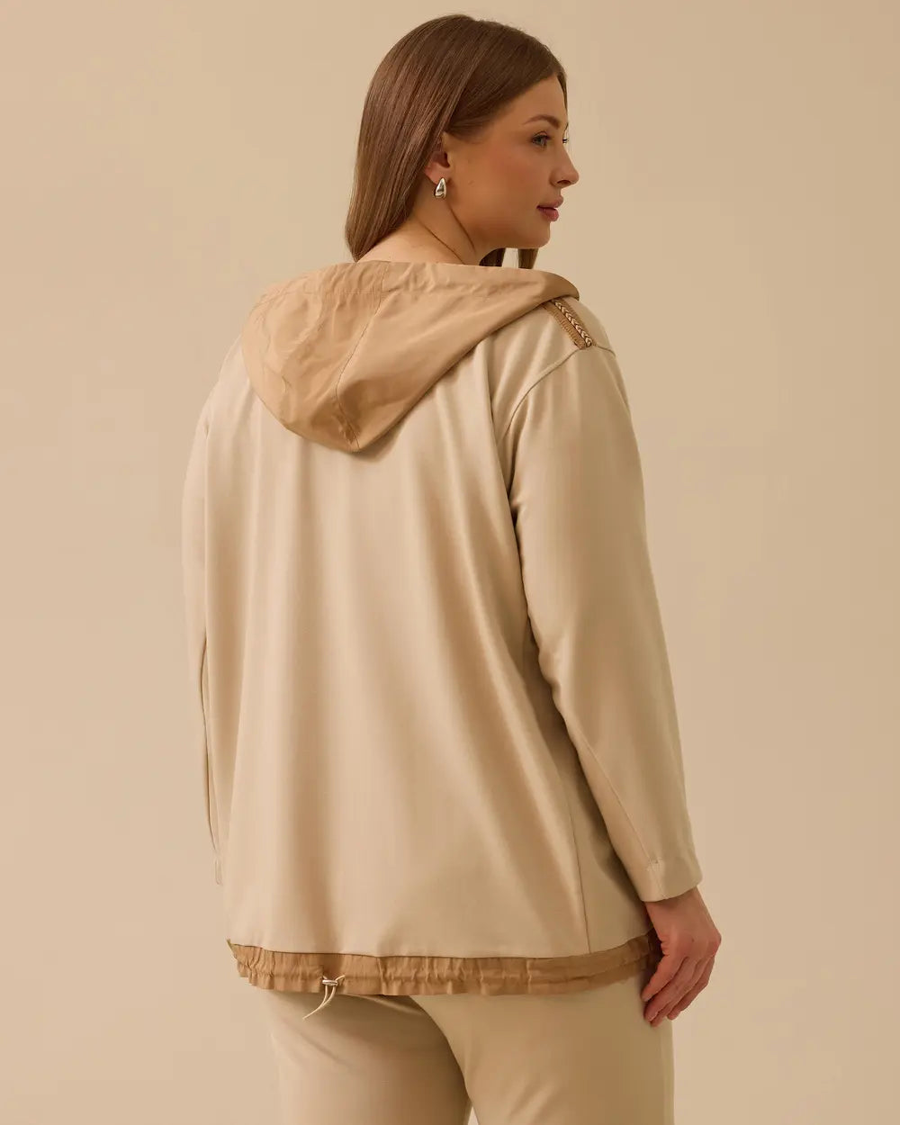 Gala-xi Kadın Oversize Kapüşonlu Minimalist Ceket - Günlük Kullanım