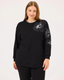Gala-xi Kadın  Büyük Beden Sıfır Yaka İşlemeli Sweatshirt 10002422314001