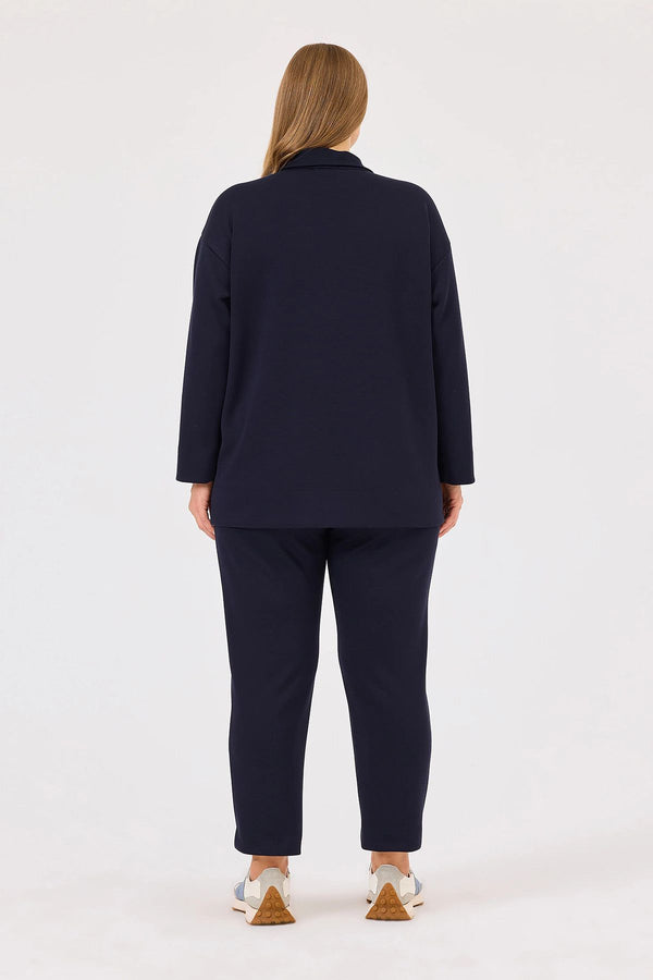 Gala-xi Kadın Büyük Beden Polo Yaka Sweatshirt 10002422314002