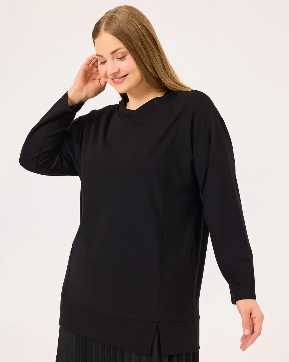 Gala-xi Kadın  Büyük Beden Yuvarlak Yaka Basic Tunik 10002421214004 Translation missing: ar.content.product_image_main