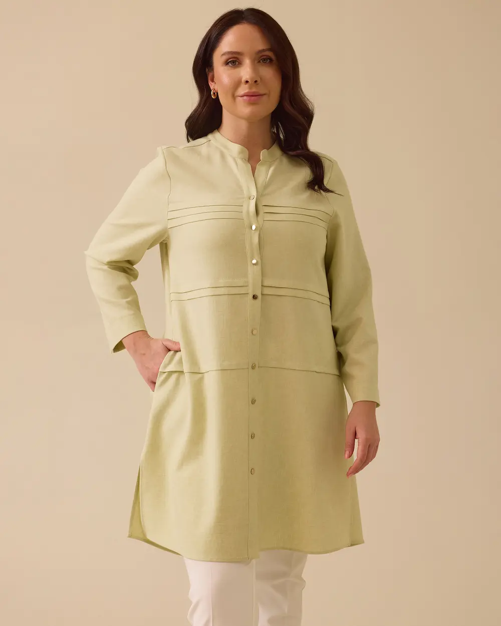 Gala-xi Kadın Büyük Beden Cep Detaylı Düğmeli Tunik 10002511214003 Translation missing: ar.content.product_image_main
