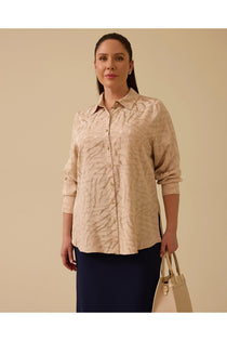 Gala-xi Oversize Uzun Kol Minimalist Kadın Gömlek - Günlük