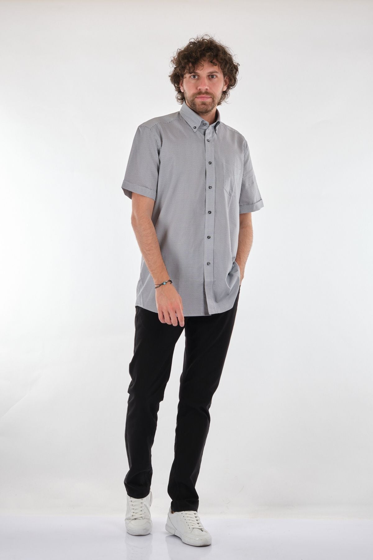 Gallini World Oversize Minimalist Kısa Kol Erkek Gömlek - Günlük Tarz