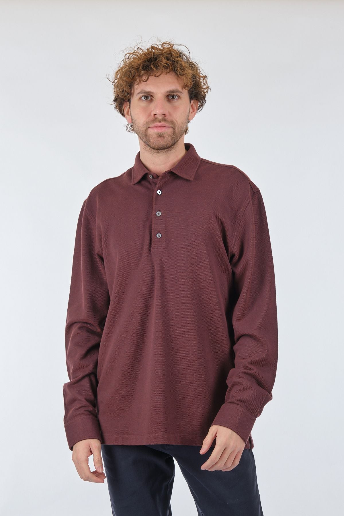 Gallus Erkek Oversize Polo Yaka Sweatshirt - Günlük Rahat Stil Ana görsel