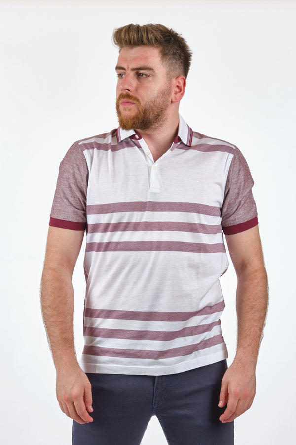 Gallus Erkek Polo Yaka Çizgili T-Shirt - Kısa Kol Regular Fit
