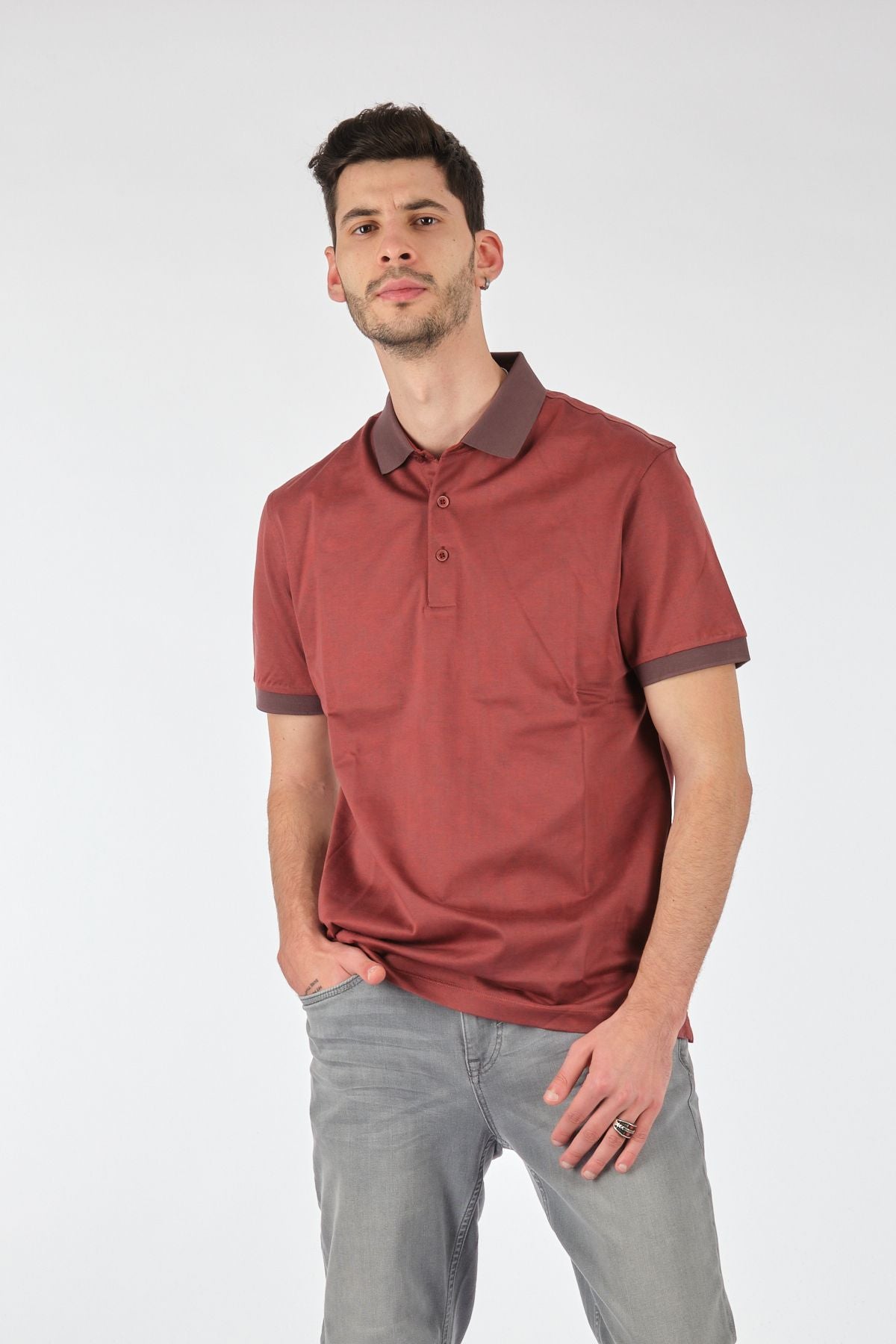Gallus Minimalist Polo Yaka Kısa Kol Erkek T-Shirt - Günlük Stil Ana görsel