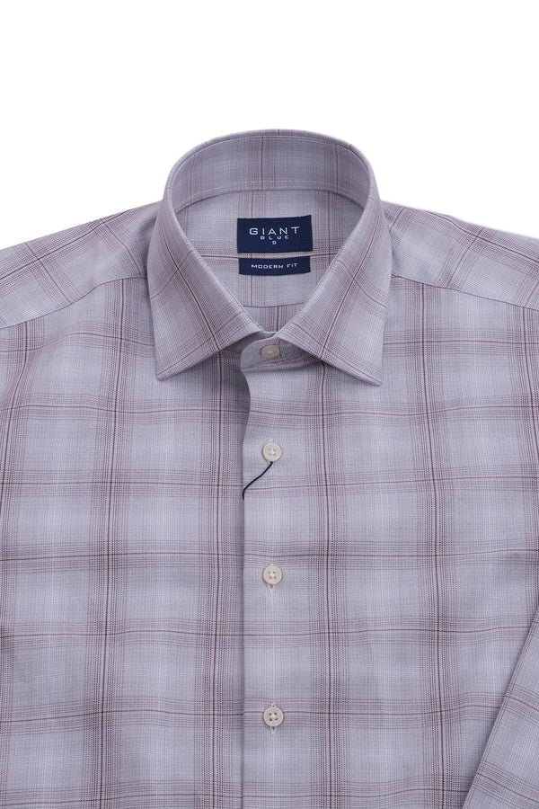 Giant Erkek Kareli Uzun Kol Gömlek - Modern Fit Günlük İş