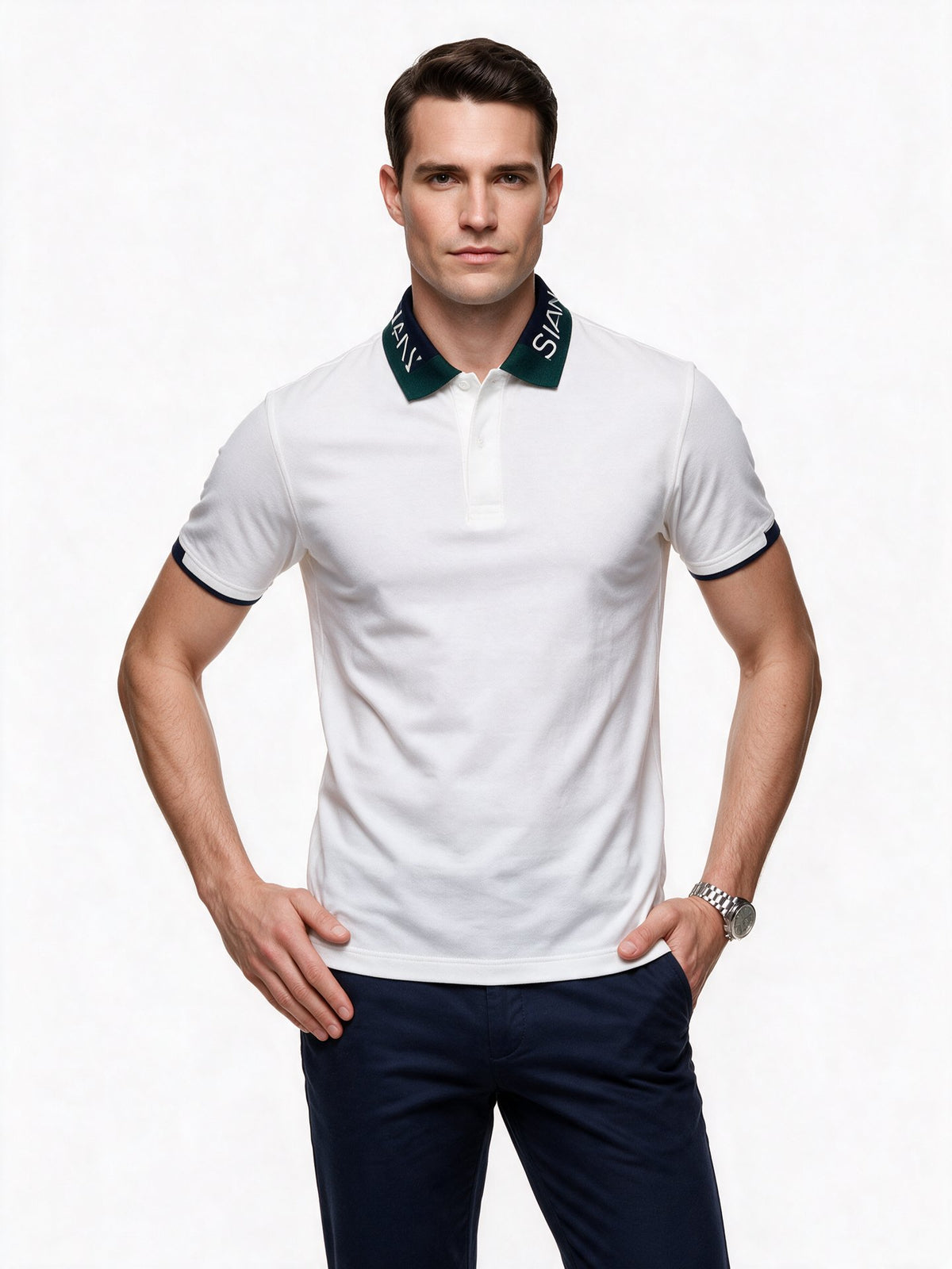 Giant Erkek Polo Yaka Pamuklu Kısa Kollu Logolu T-Shirt