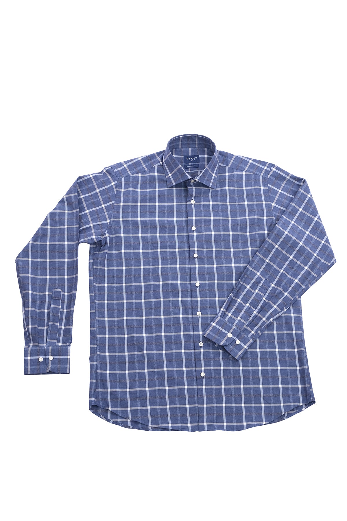 Giant Modern Fit Kareli Uzun Kol Erkek Gömlek - Minimalist Stil
