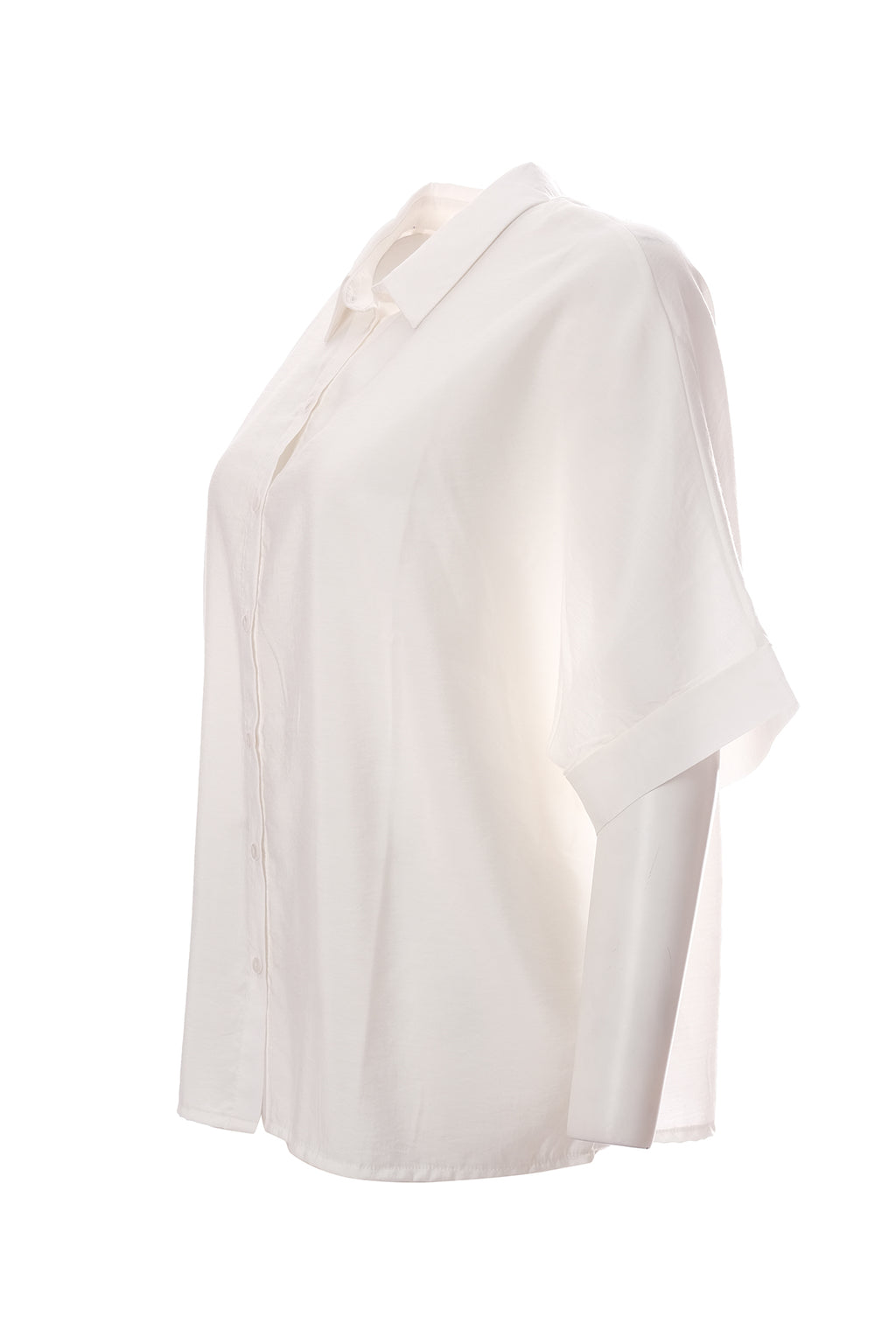 Canel Minimalist Oversize Kısa Kol Gömlek - Gömlek Yaka - Günlük