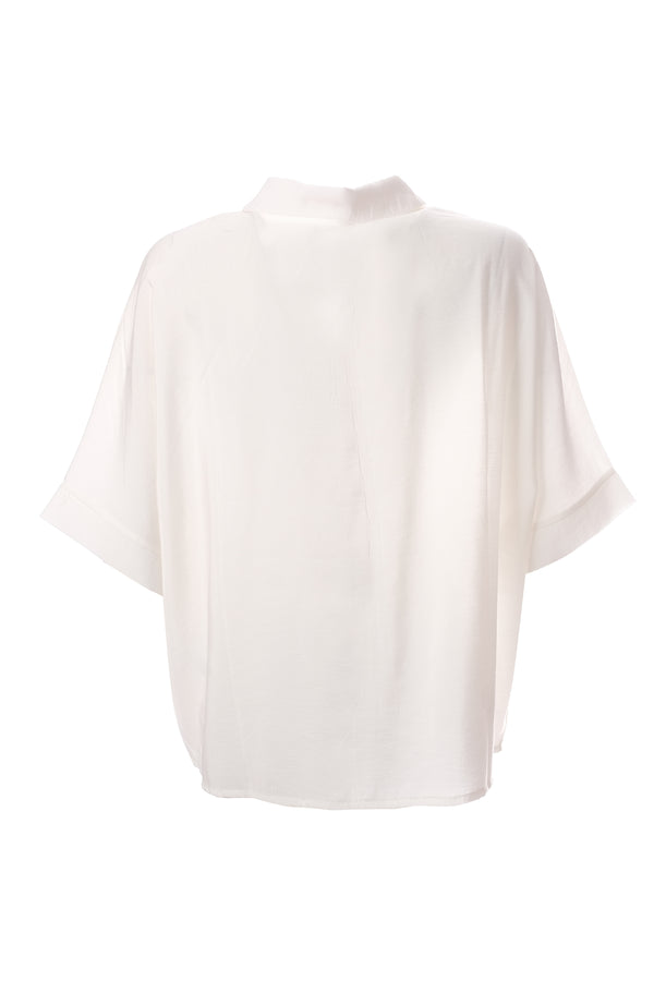 Canel Minimalist Oversize Kısa Kol Gömlek - Gömlek Yaka - Günlük