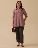 قميص مخطط بمقاسات كبيرة من جالا-شي