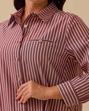 قميص مخطط بمقاسات كبيرة من جالا-شي