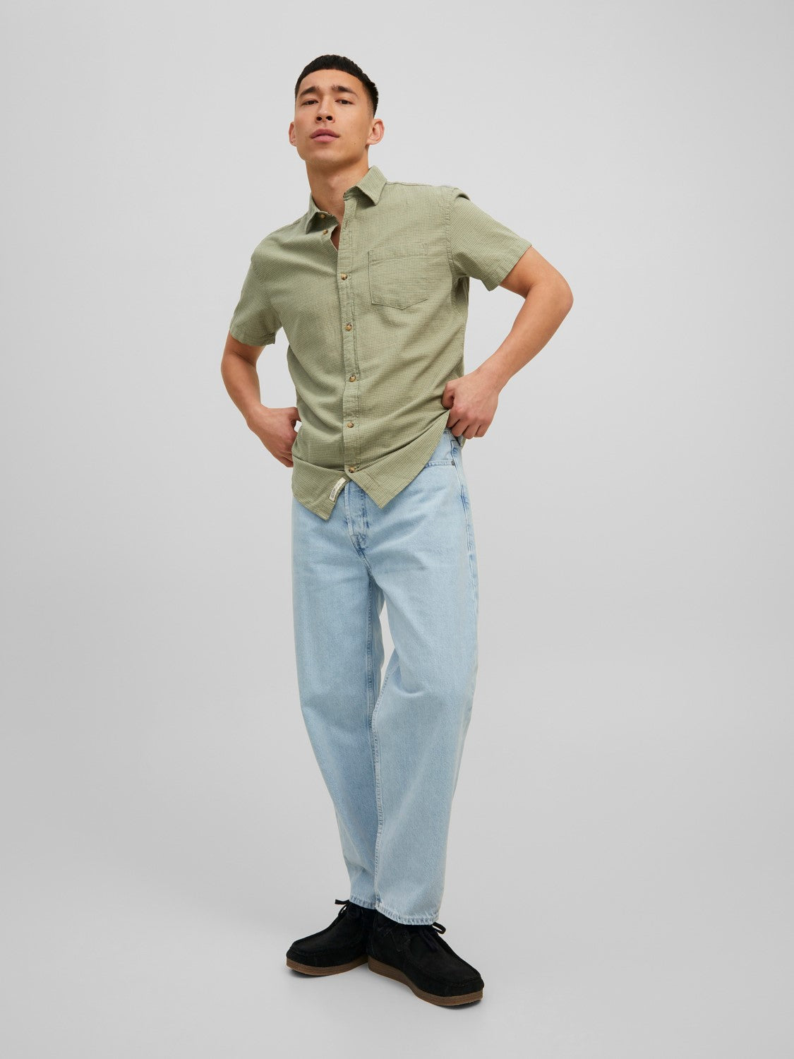 Jack&Jones Minimalist Kısa Kol Erkek Gömleği - Günlük & Rahat