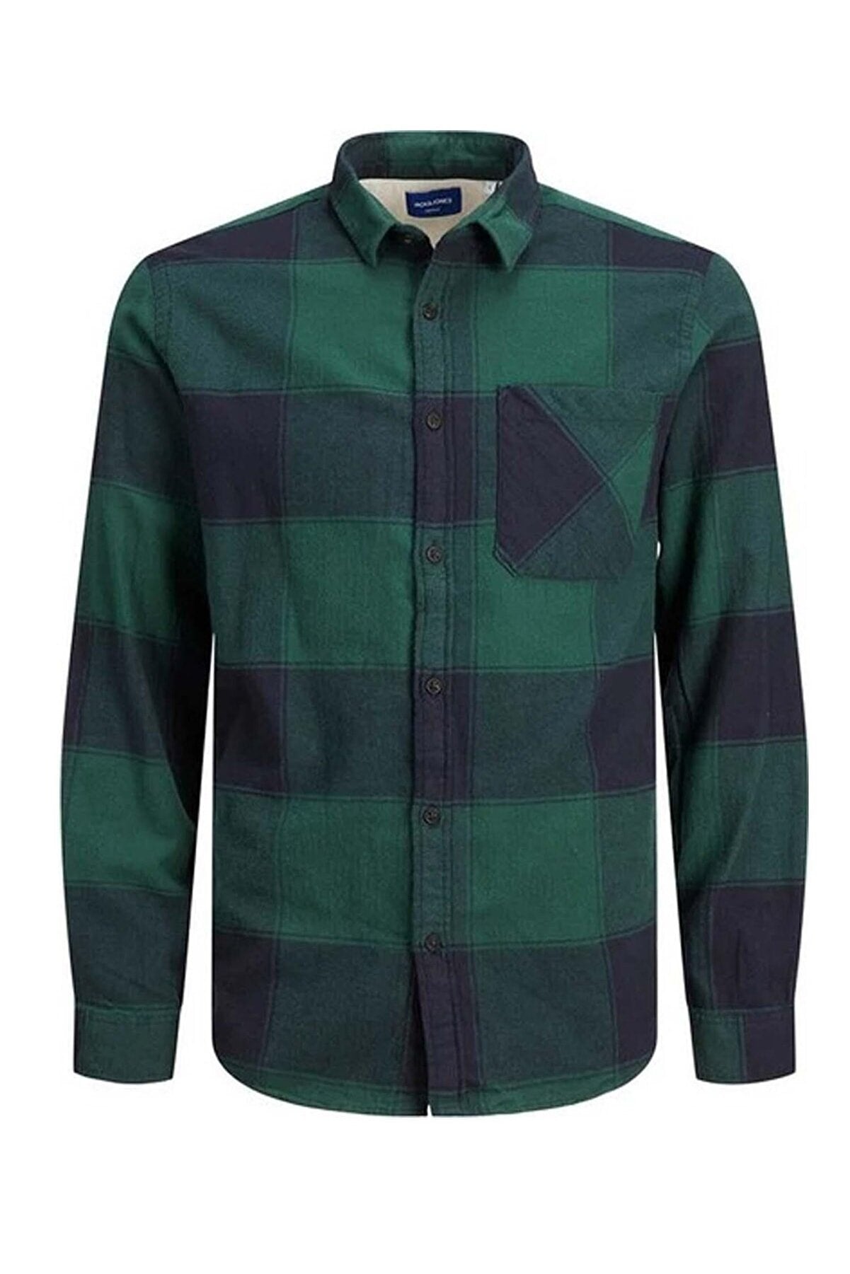Jack&Jones Minimalist Oversize Uzun Kol Kareli Erkek Gömleği