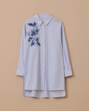 قميص مخطط بتفاصيل مطرزة Scl