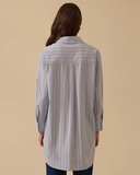 çizgili boncuk detaylı gömlek Scl