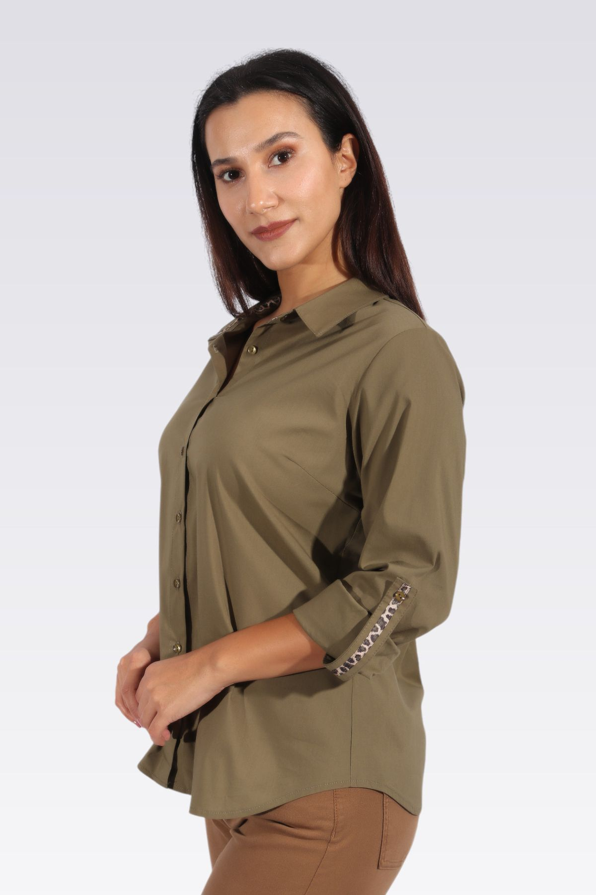 Tolga Saraçoğlu Minimalist 3/4 Kol Kadın Gömlek - Günlük & İş