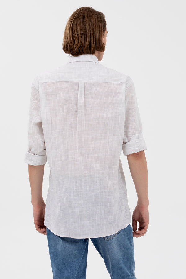 U.S. Polo Assn. Minimalist Erkek Gömlek - 3/4 Kol, Regular Fit, Günlük
