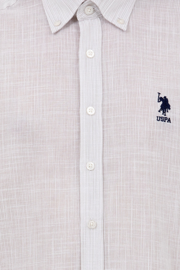 U.S. Polo Assn. Minimalist Erkek Gömlek - 3/4 Kol, Regular Fit, Günlük