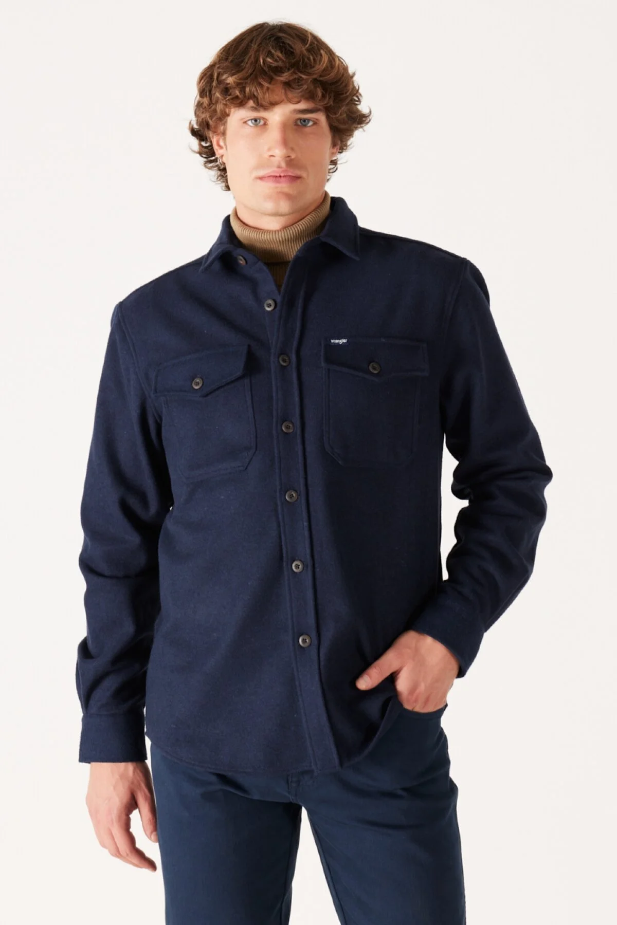 Loose Fit Geniş Kesim Lacivert Uzun Kollu Gömlek Wrangler Translation missing: ar.content.product_image_main