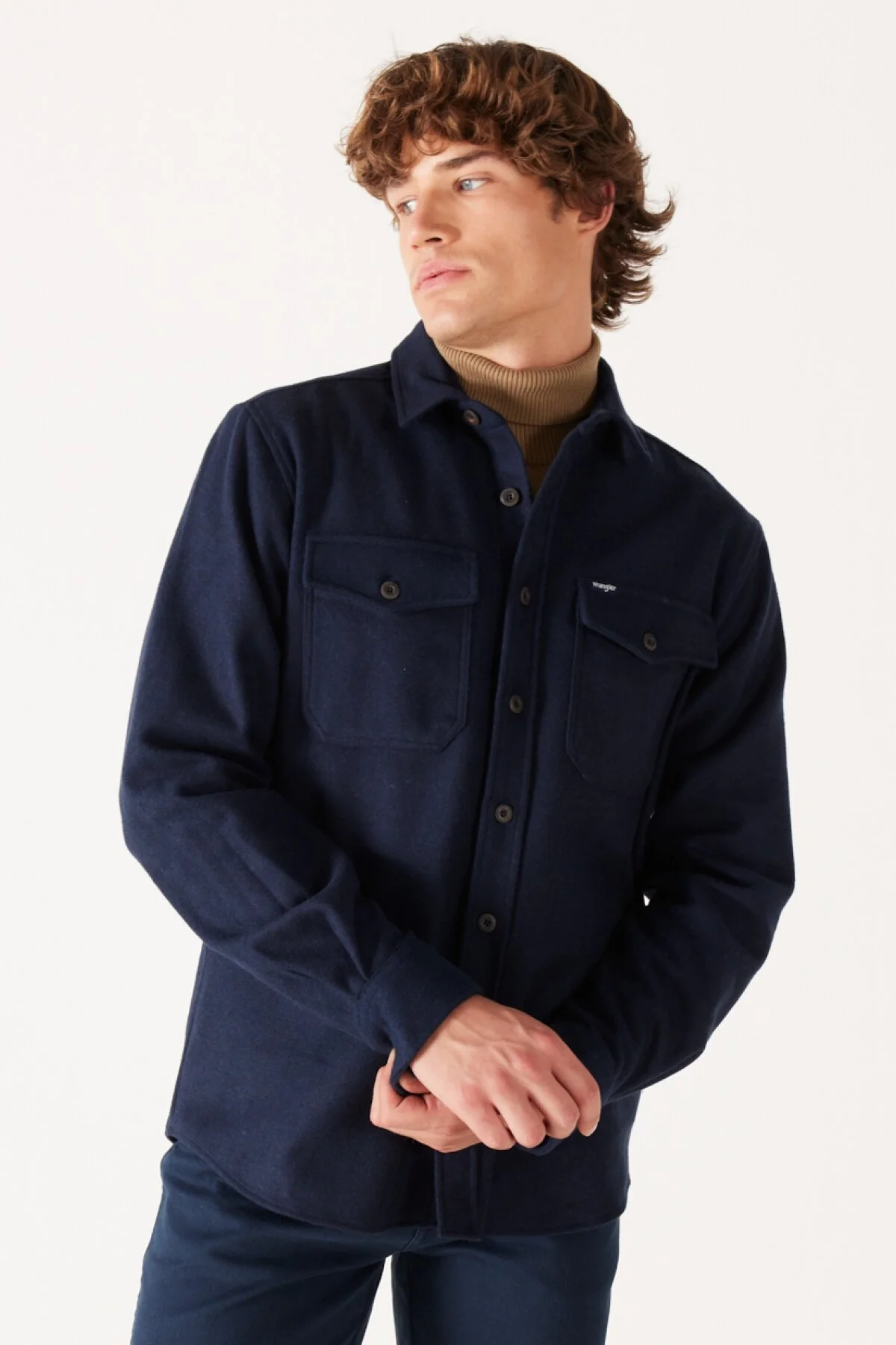 Loose Fit Geniş Kesim Lacivert Uzun Kollu Gömlek Wrangler Translation missing: ar.content.product_image_secondary