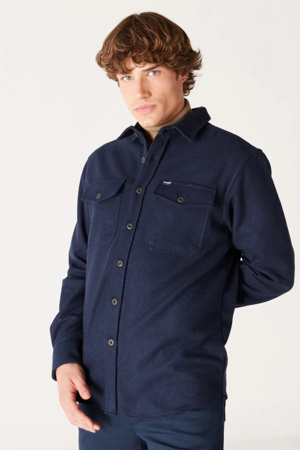 Loose Fit Geniş Kesim Lacivert Uzun Kollu Gömlek Wrangler
