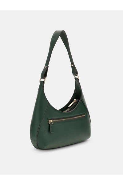 Guess Kadın Suni Deri Omuz Çantası Metal Detaylı Fermuarlı Baget Çanta