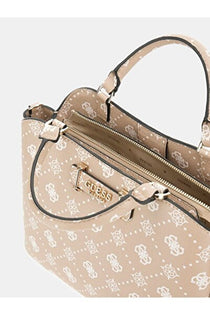 Guess Kadın Monogram Desenli Suni Deri Top Handle Çanta Omuz Askılı