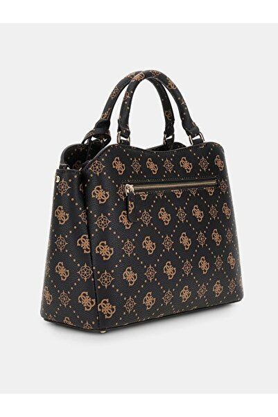 Guess Kadın Monogram Desenli Suni Deri Top Handle Çanta Omuz Askılı