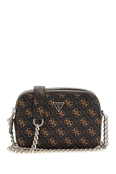 Guess Kadın Monogram Desenli Çapraz Askılı Omuz Çantası Fermuarlı Zincir Detaylı İkincil görsel