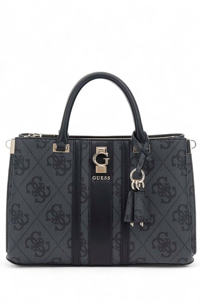 Guess Kadın Monogram Desenli Fermuarlı Çift Saplı El Çantası