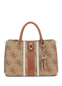 Guess Kadın Monogram Desenli Fermuarlı Çift Saplı El Çantası
