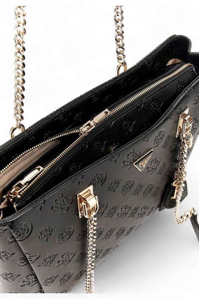 Guess Kadın Monogram Desenli Zincir Askılı Suni Deri Omuz Çantası