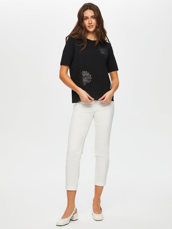Havyar Baskılı Kısa Kol Triko Bluz Faik Sönmez