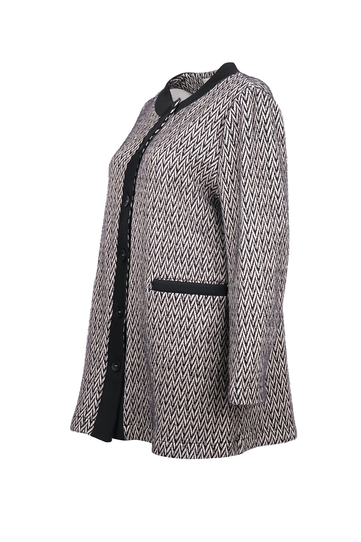 Gala-xi Minimalist Herringbone Desen Midi Uzun Kol Kadın Hırka Translation missing: ar.content.product_image_secondary