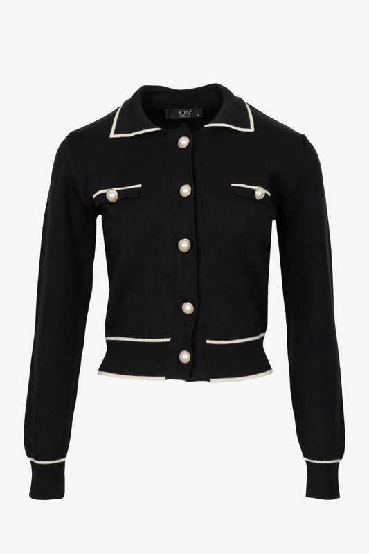 كارديجان بأزرار وتفاصيل مخططة بعشرة خطوط