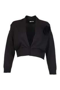 Unique Mode Minimalist V Yaka Uzun Kol Kadın Crop Hırka